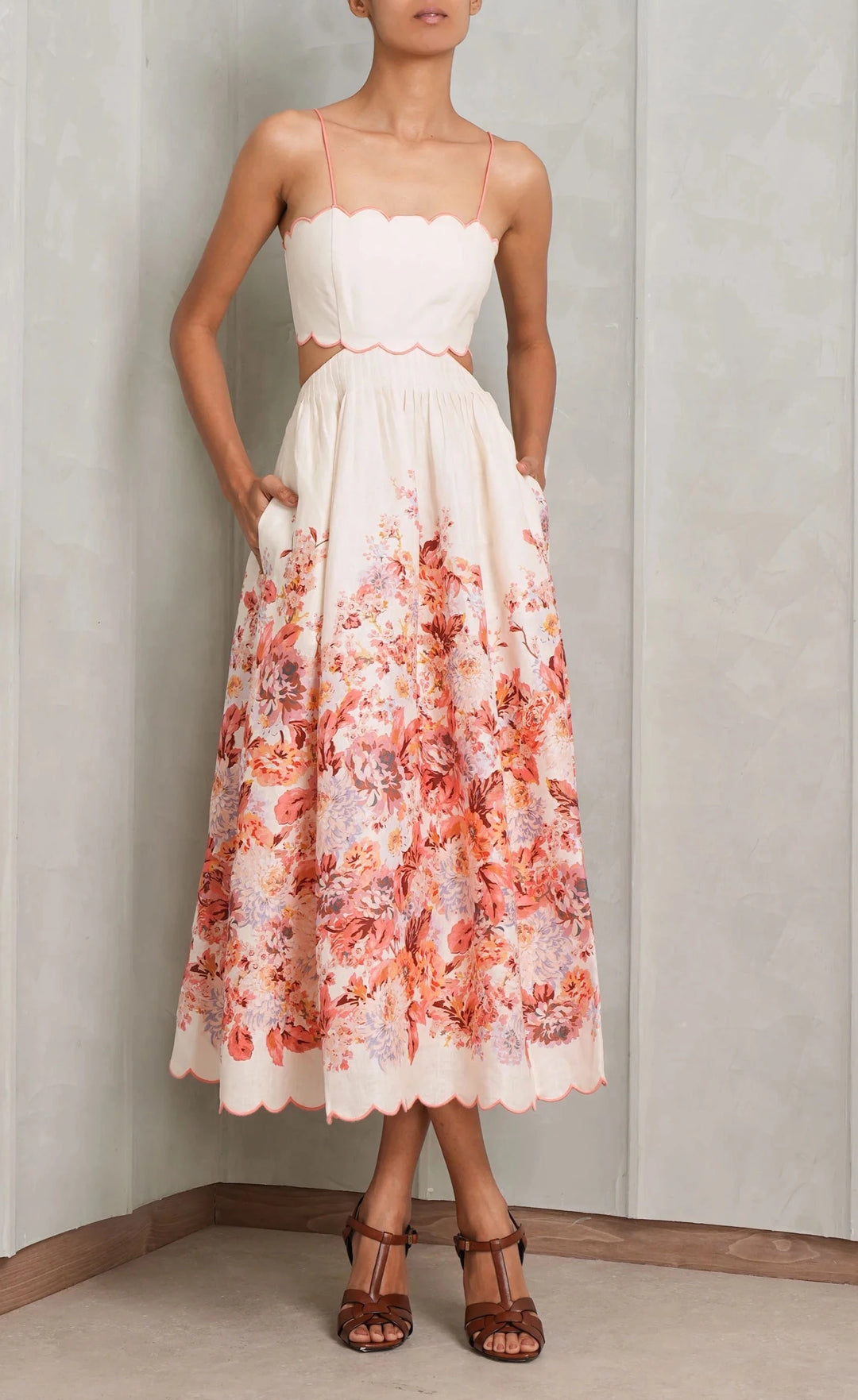 Devi Scallop Cut Out Dress - First Date Rentals