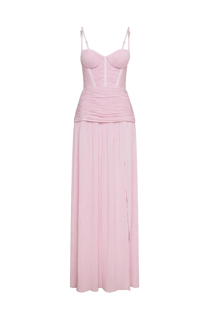 Double Time Pleat Dress (Hydrangea) - First Date Rentals