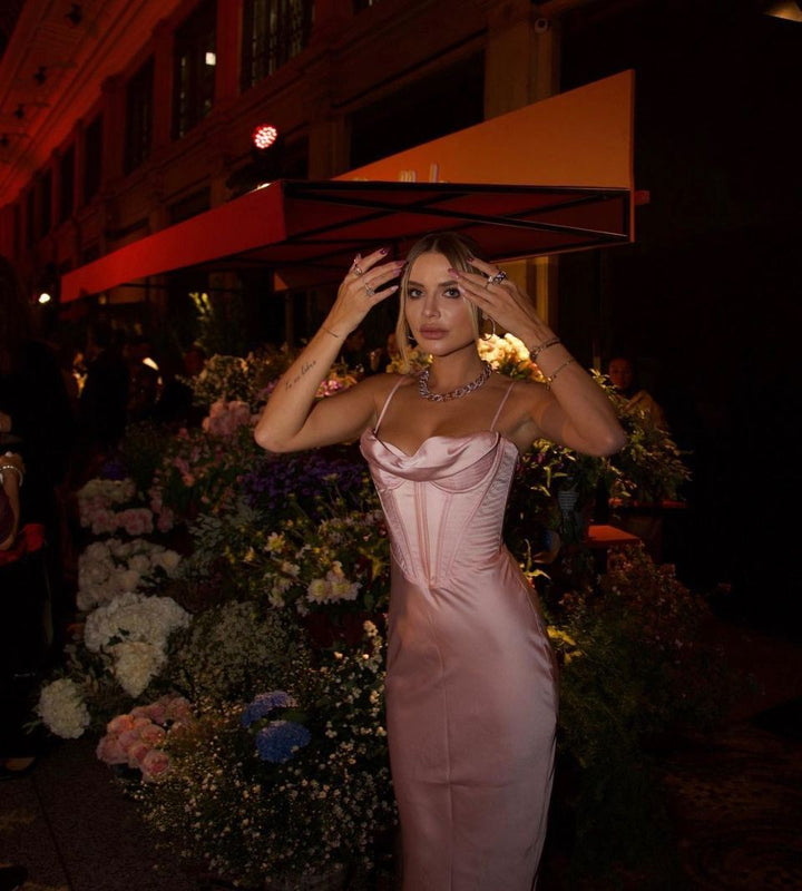 Charmaine Dress (Blush Pink) - First Date Rentals