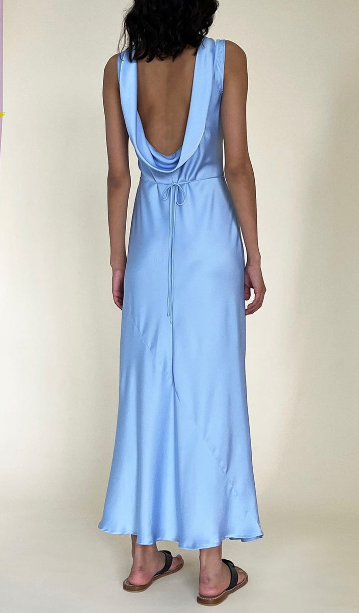 Firebird Cowl Gown (Blue) - First Date Rentals