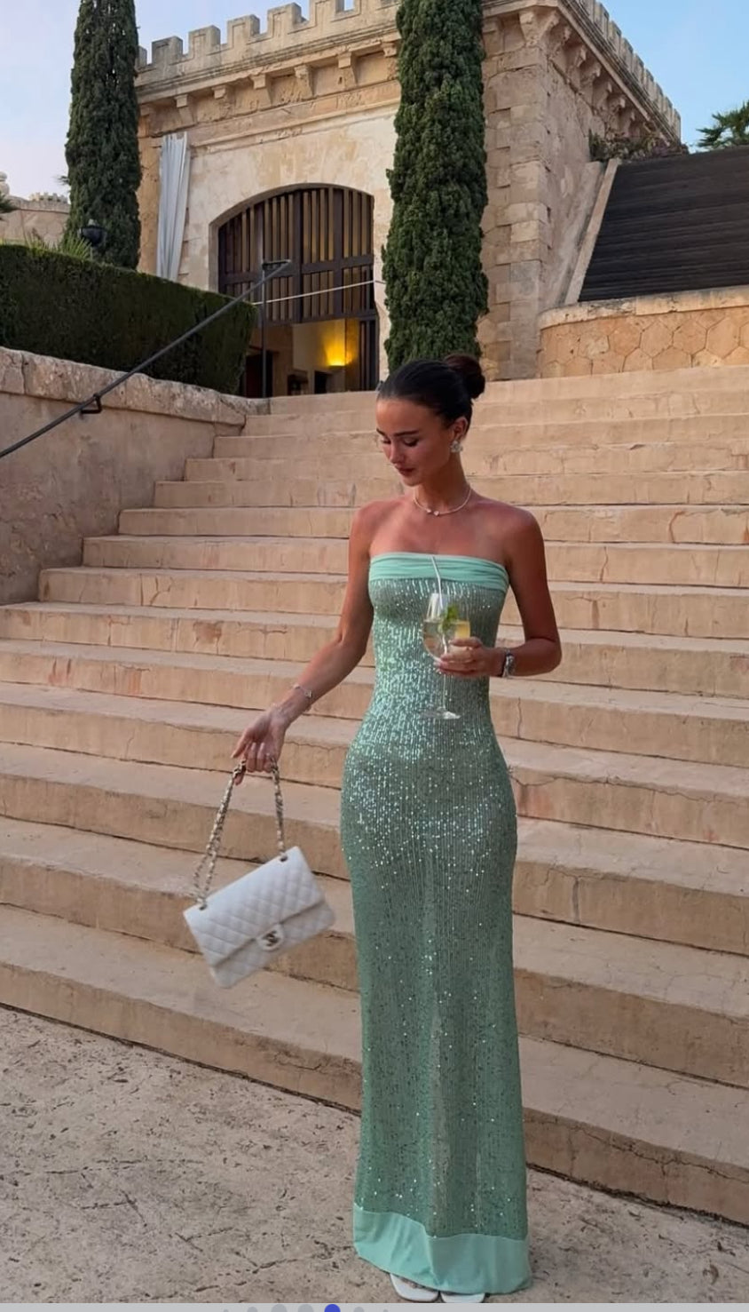Elizabeth Dress Malachite - First Date Rentals