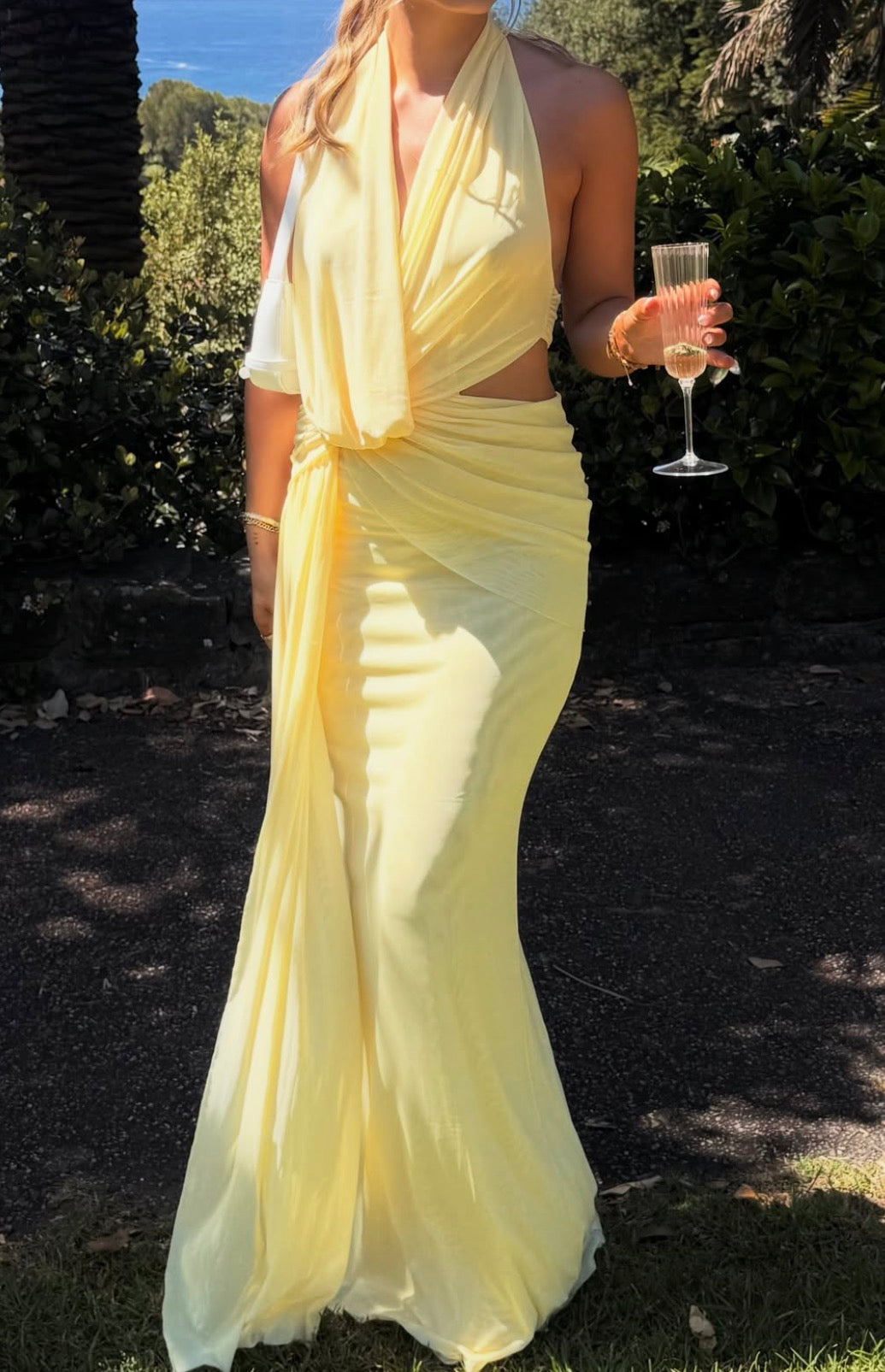 Charlize Halter Maxi (Lemon Cream)