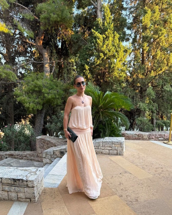 Camille Blouson Dress (Peach)