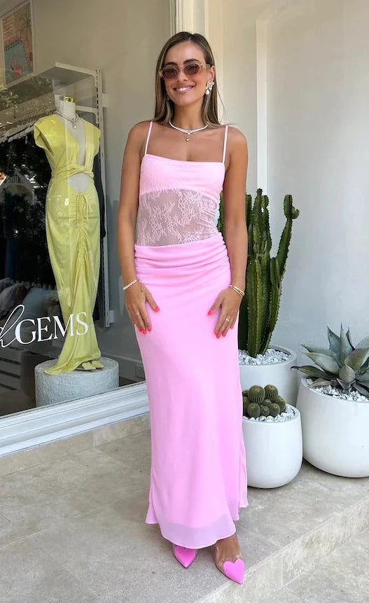 Gabriel Maxi Dress (Pink) - First Date Rentals