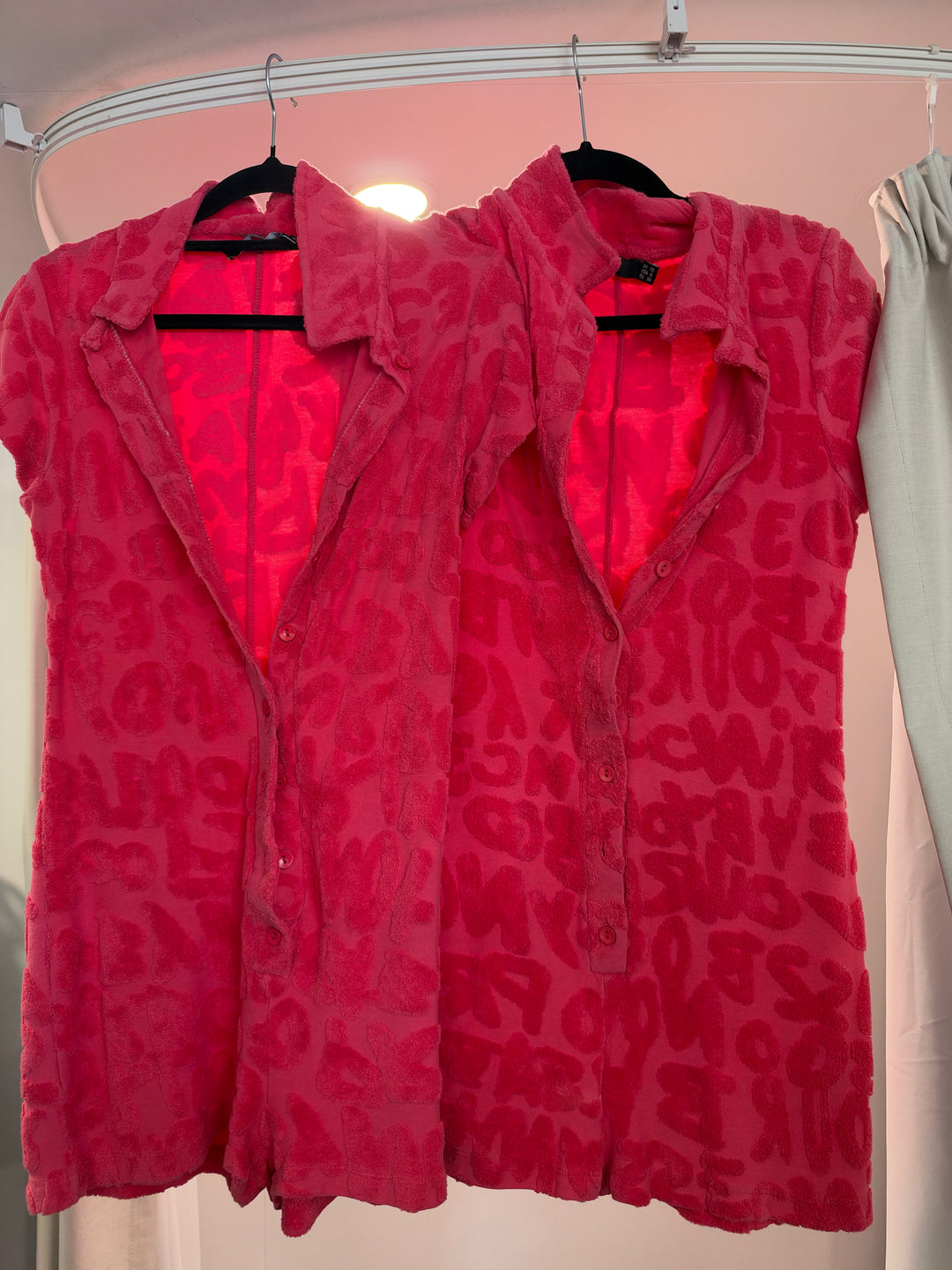 Towelling Playsuit (Pink) FOR SALE