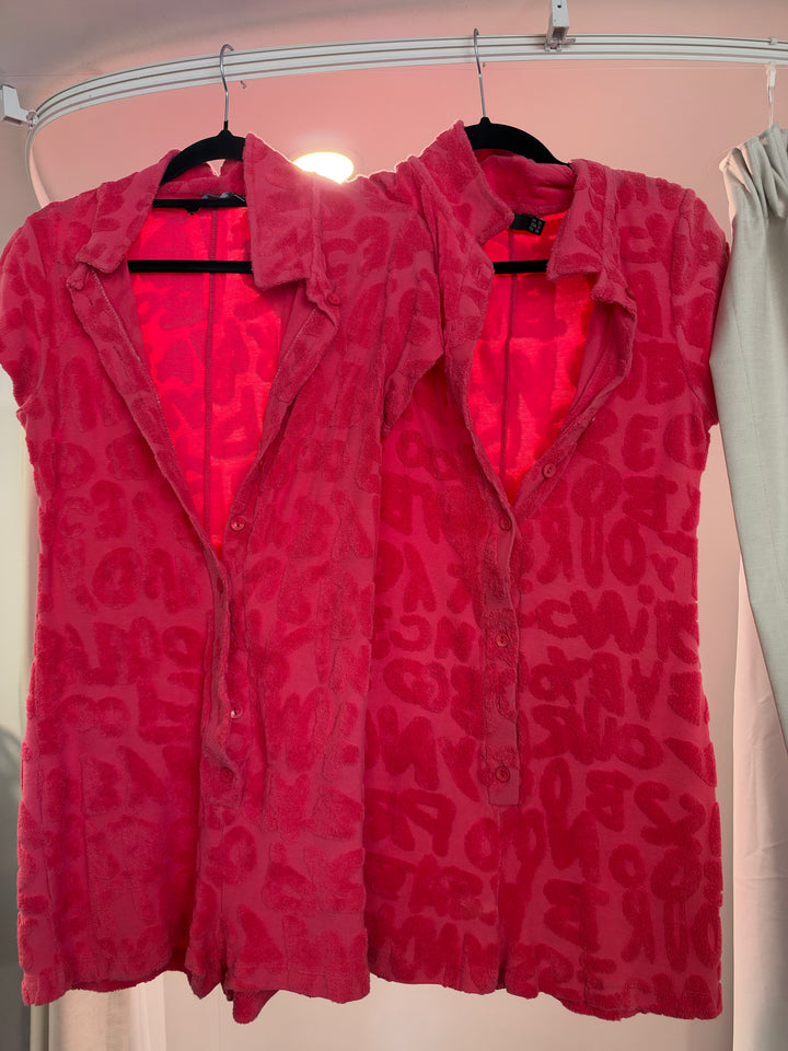 Towelling Playsuit (Pink) FOR SALE