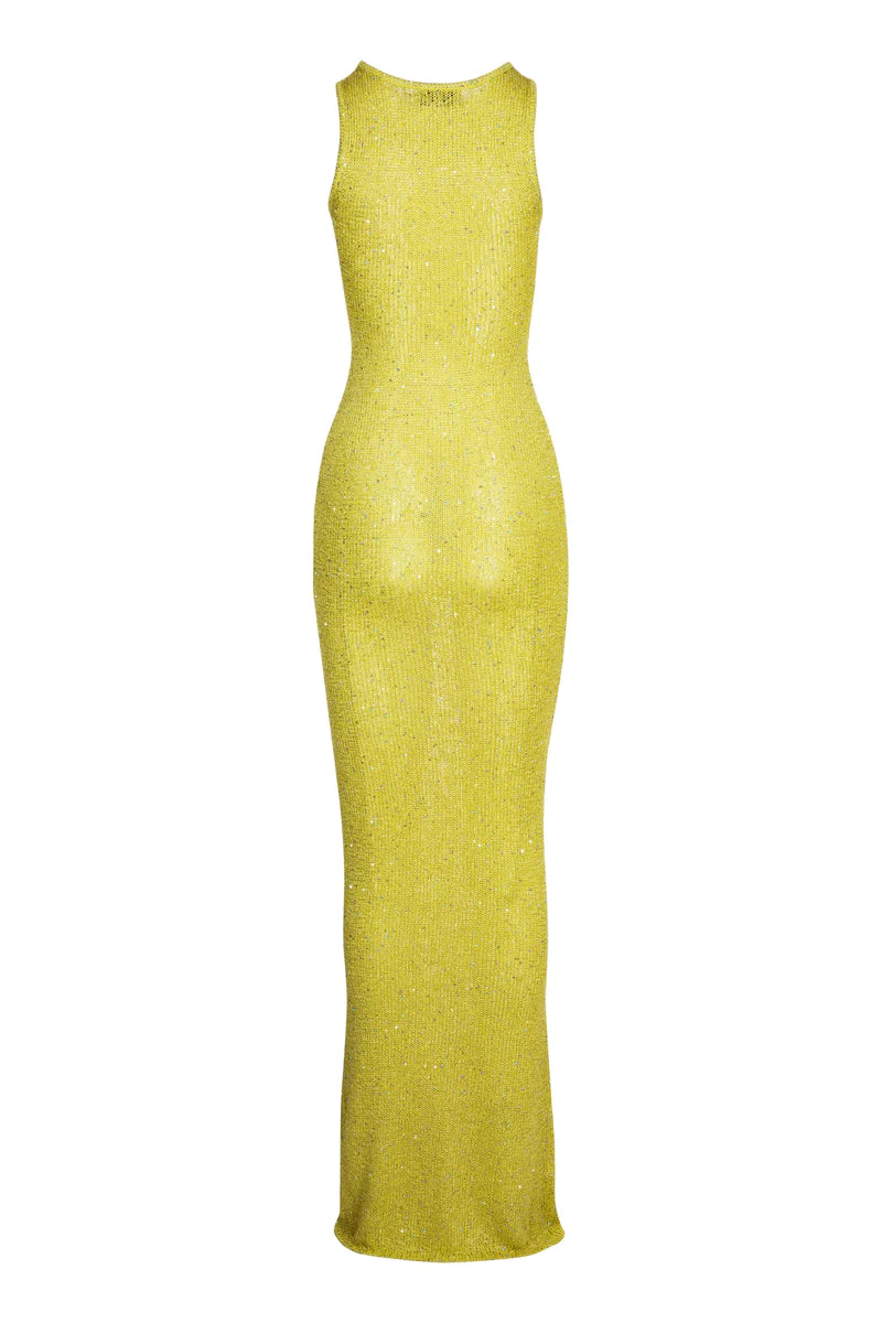 Natalia Dress (Chartreuse Yellow) - First Date Rentals