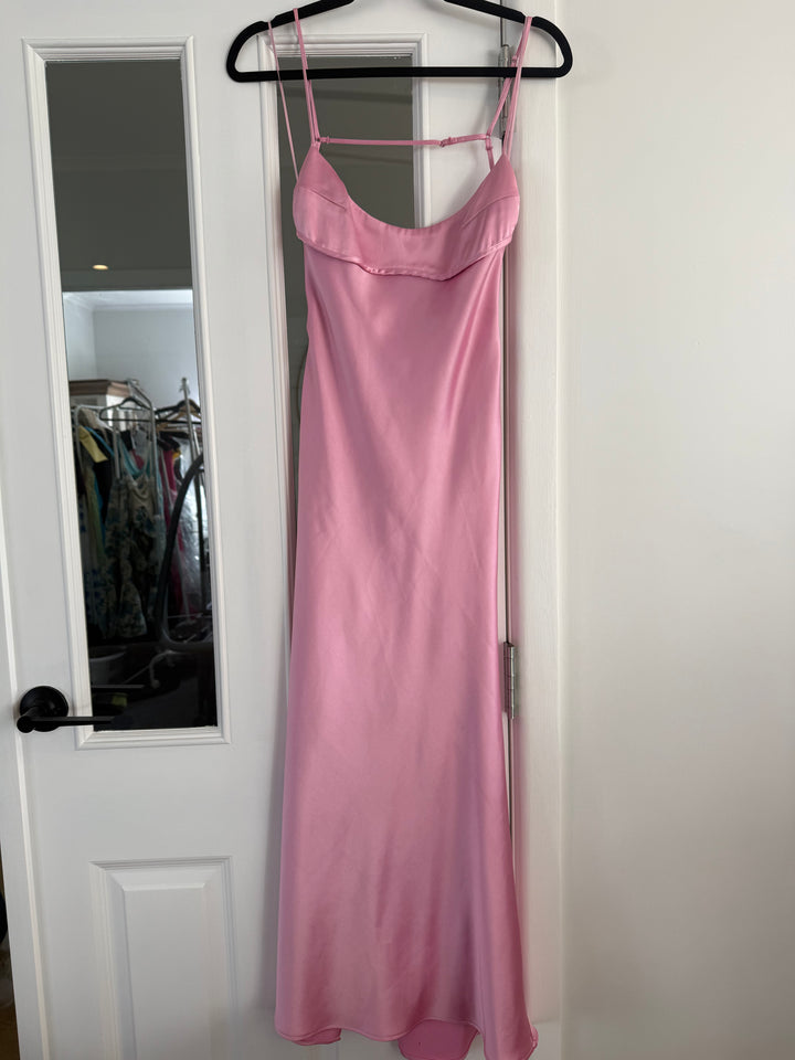 Satin Effect Cut Out Midi (Pink) FOR SALE