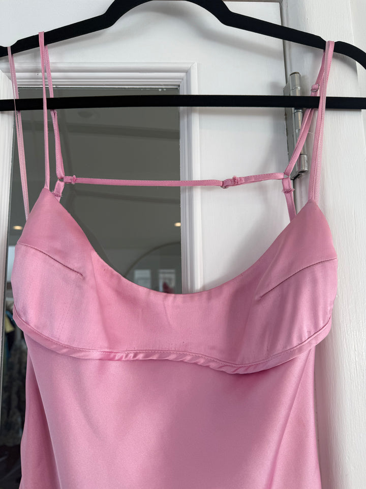 Satin Effect Cut Out Midi (Pink) FOR SALE