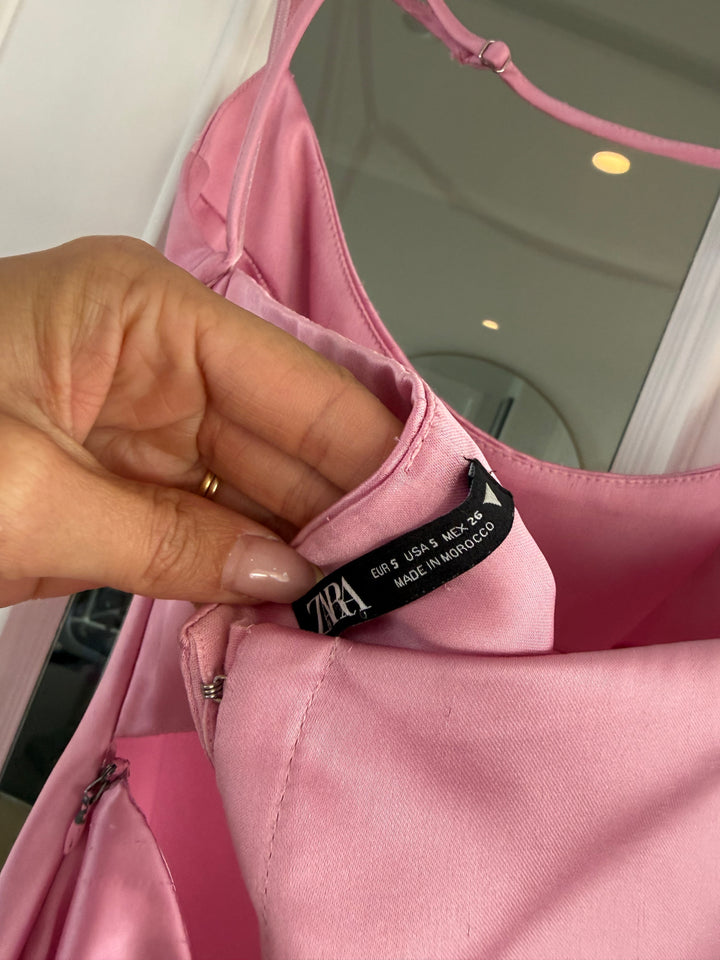 Satin Effect Cut Out Midi (Pink) FOR SALE