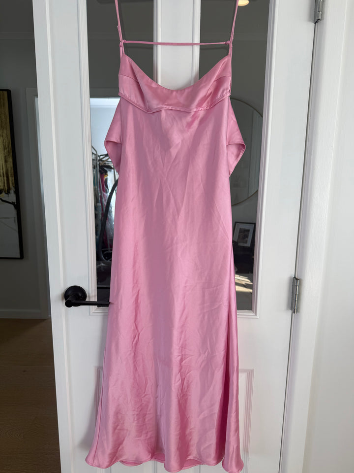 Satin Effect Cut Out Midi (Pink) FOR SALE