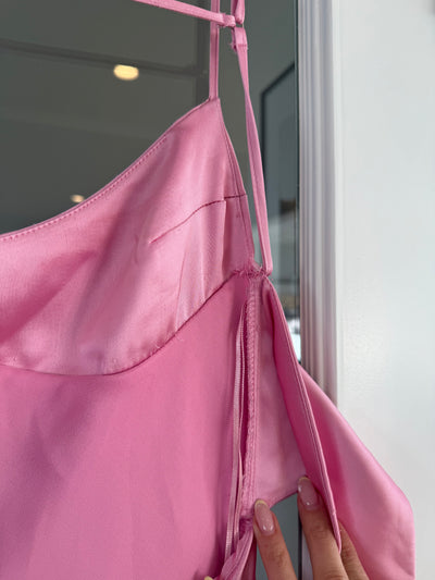 Satin Effect Cut Out Midi (Pink) FOR SALE