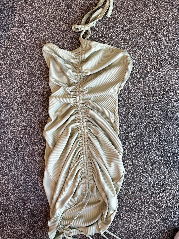 Ruched Halter Dress FOR SALE - First Date Rentals