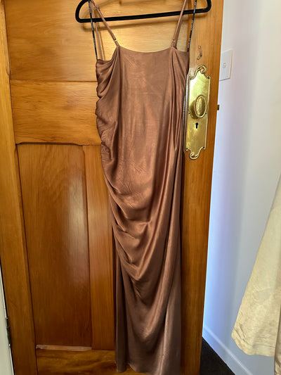 Lily Bias Ruched Midi (Clove) FOR SALE