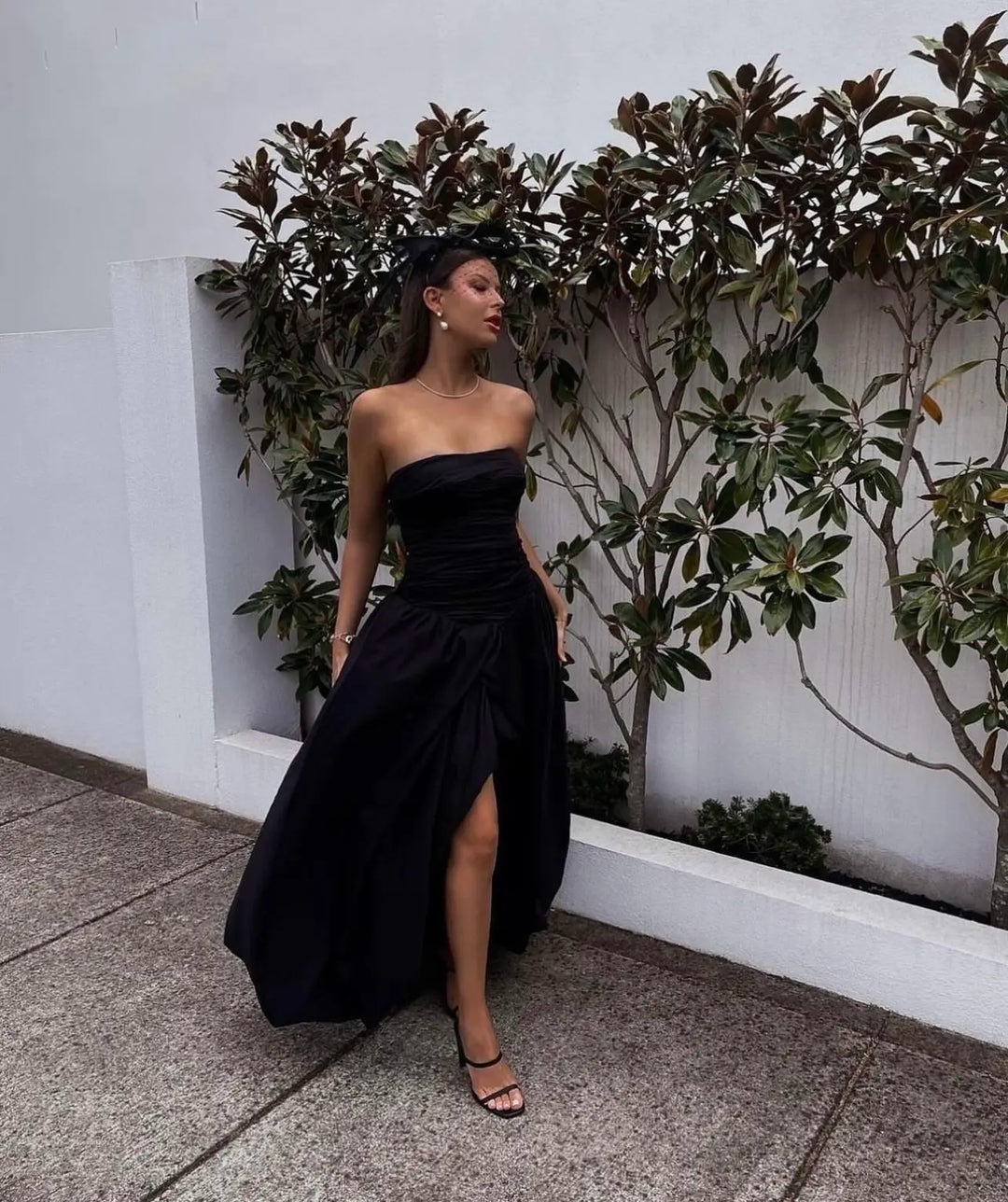 Violette Bubble Hem Maxi Dress (Black) - First Date Rentals