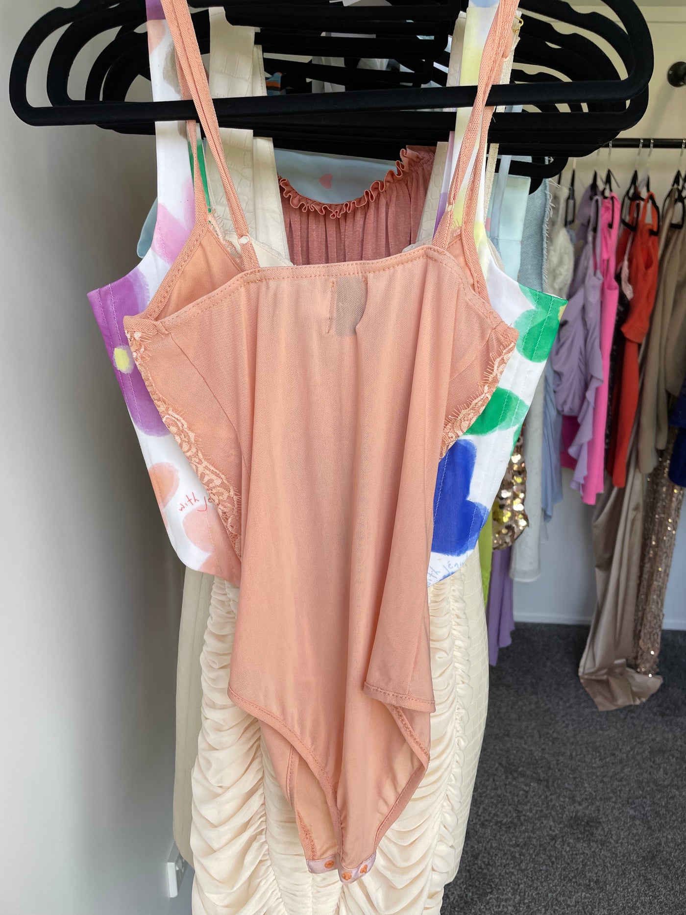Peach Lace Bodysuit - FOR SALE