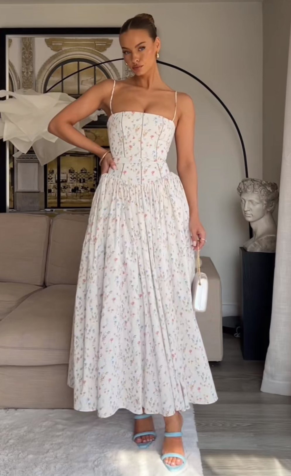 Ysabella Maxi (White Posy) - First Date Rentals Ysabella Maxi (White Posy) - First Date Rentals