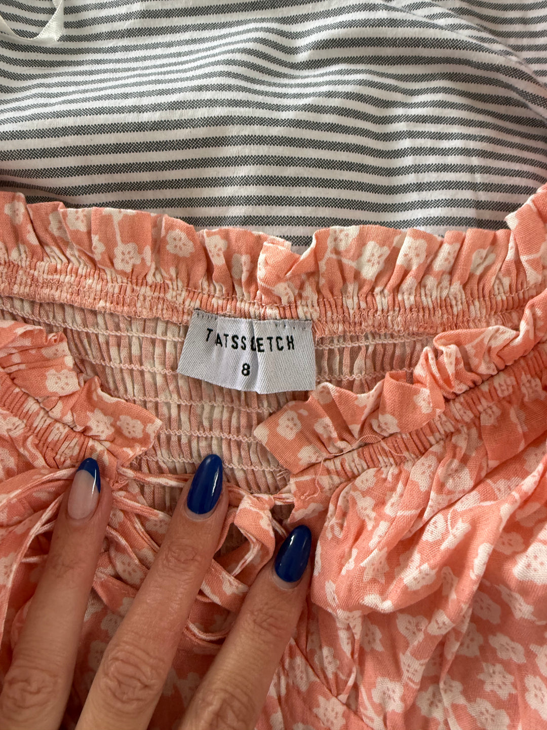 Peach Ruffle Dress FOR SALE - First Date Rentals