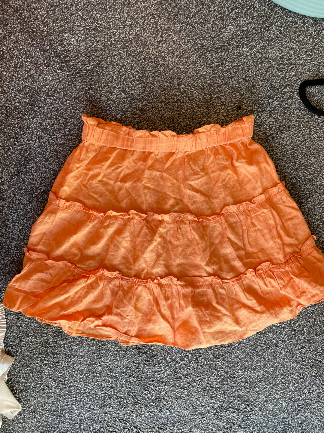 Orange Ruffle Skirt FOR SALE - First Date Rentals