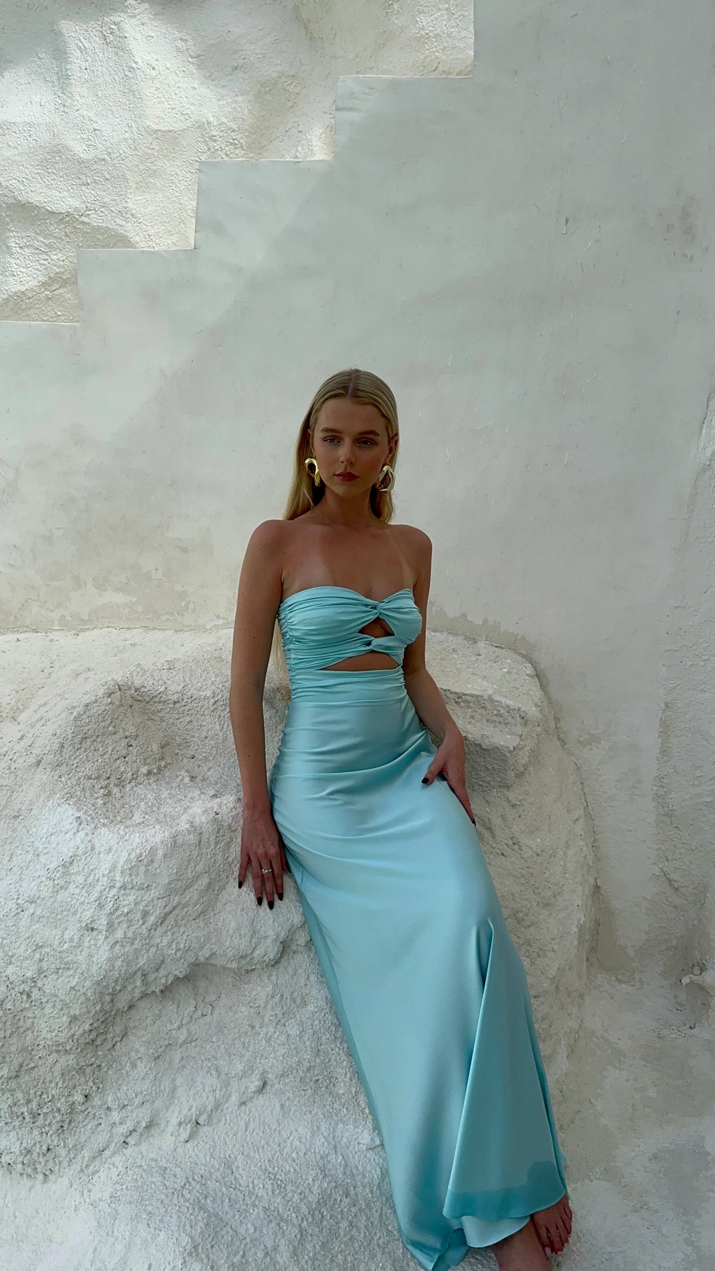 Inka Gown (Aqua) - First Date Rentals