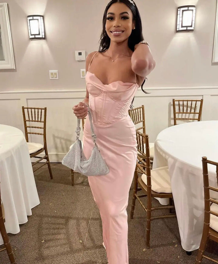 Charmaine Dress (Blush Pink) - First Date Rentals