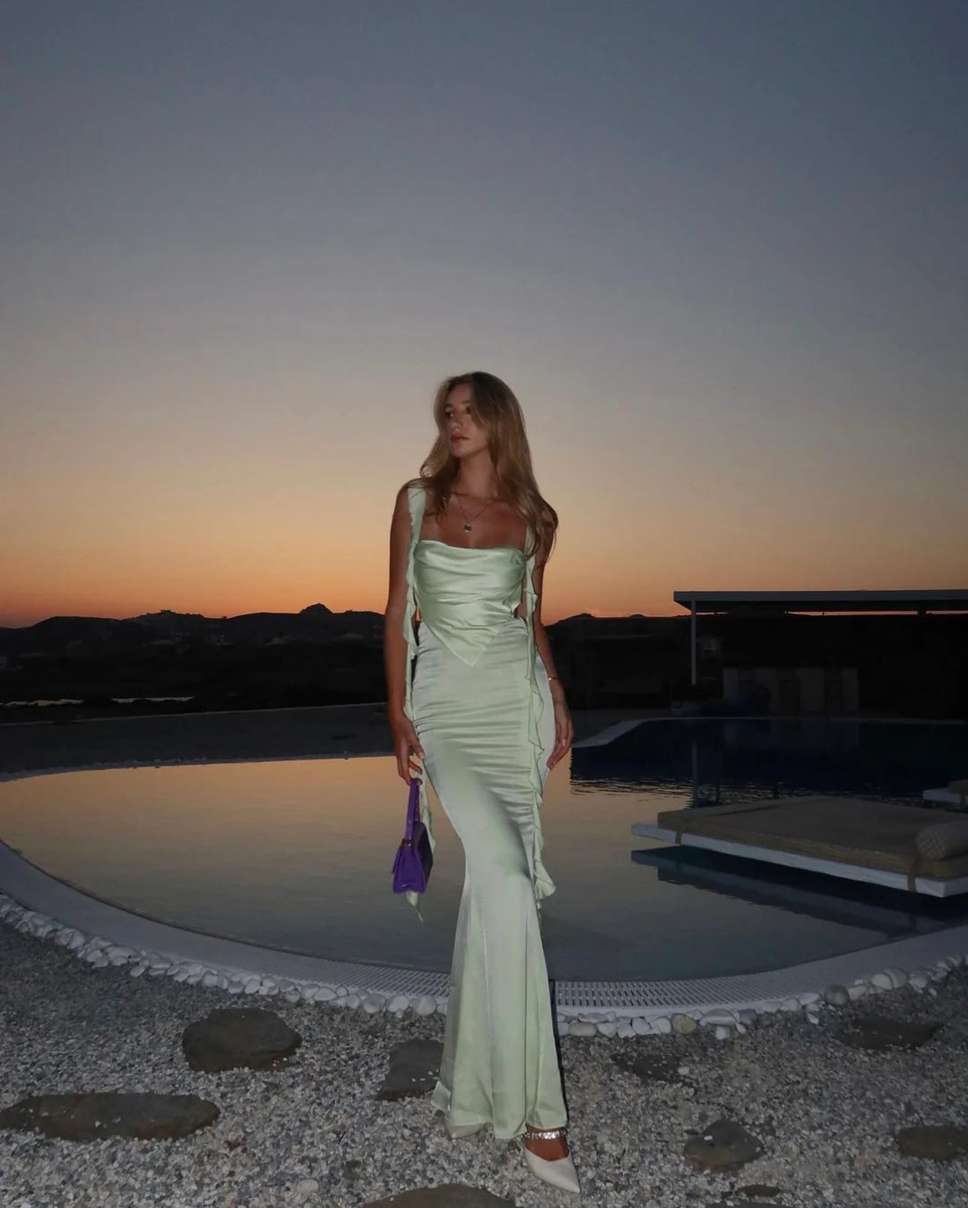 Caroline Dress (Green) - First Date Rentals