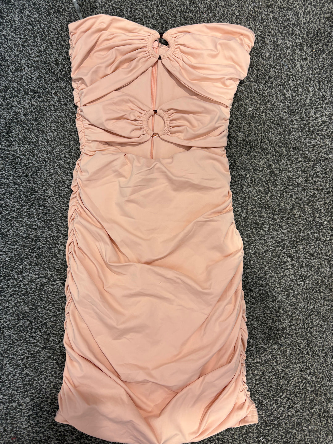 Pink Strapless Ruched Mini FOR SALE - First Date Rentals