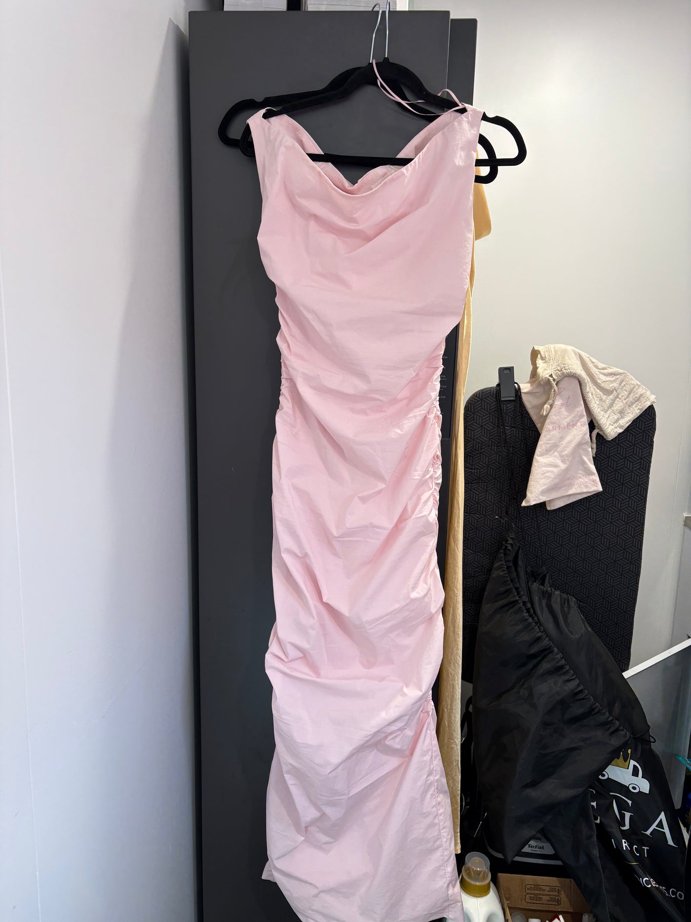 One Shoulder Ruched Midi (Candy Pink) FOR SALE