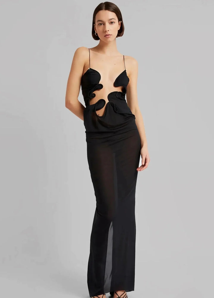 Molded Venus Dress (Black) - First Date Rentals
