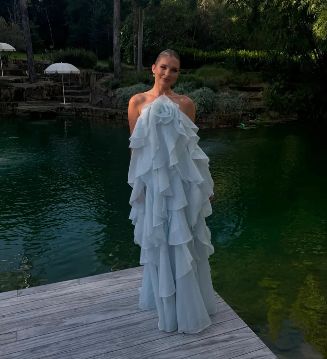 Pandorea Layered Maxi Dress (Silver blue)