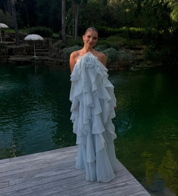 Pandorea Layered Maxi Dress (Silver blue)