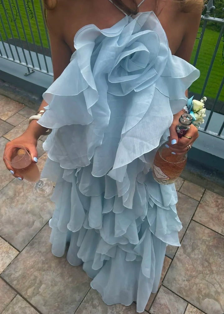 Pandorea Layered Maxi Dress (Silver blue)