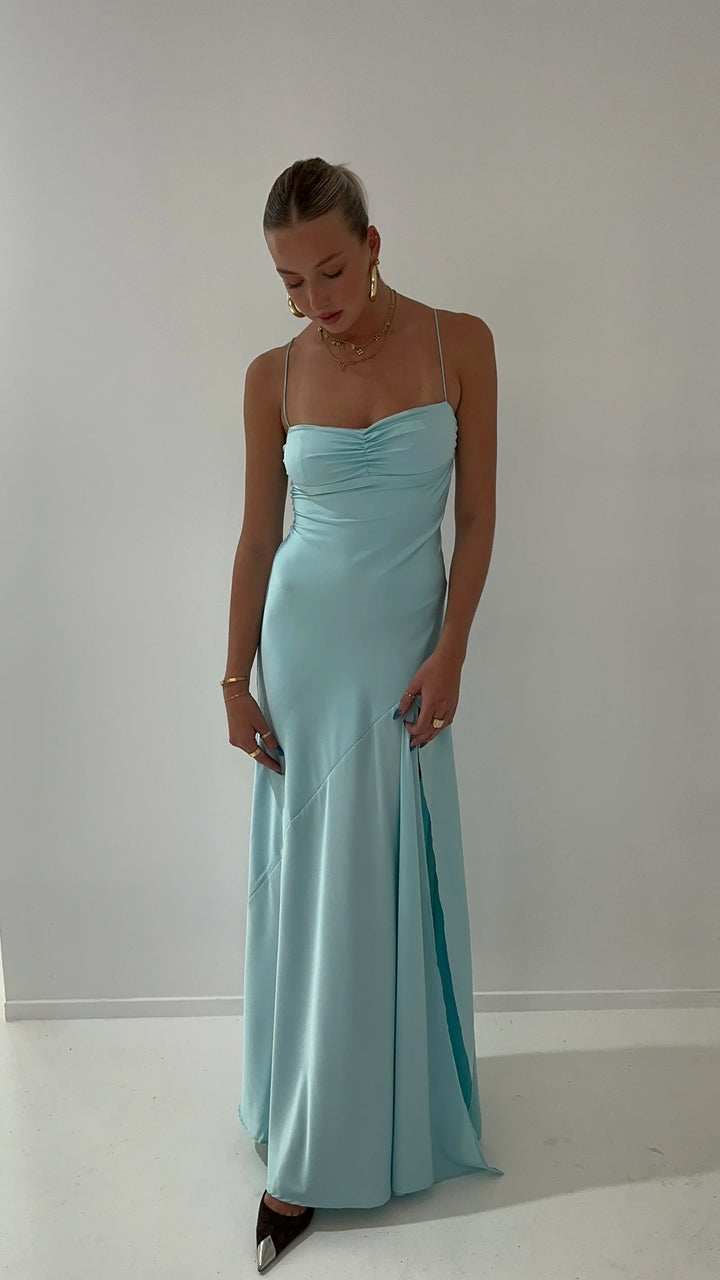 Gaia Gown (Aqua) - First Date Rentals