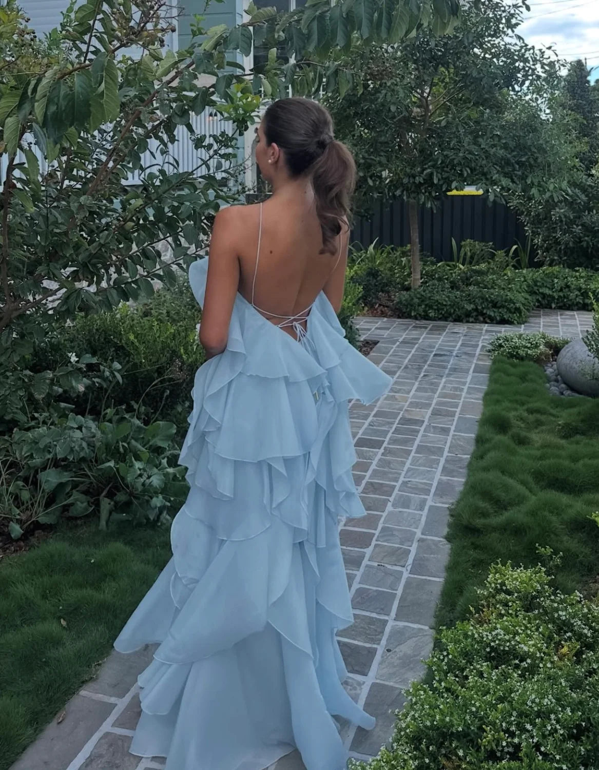 Pandorea Layered Maxi Dress (Silver blue)