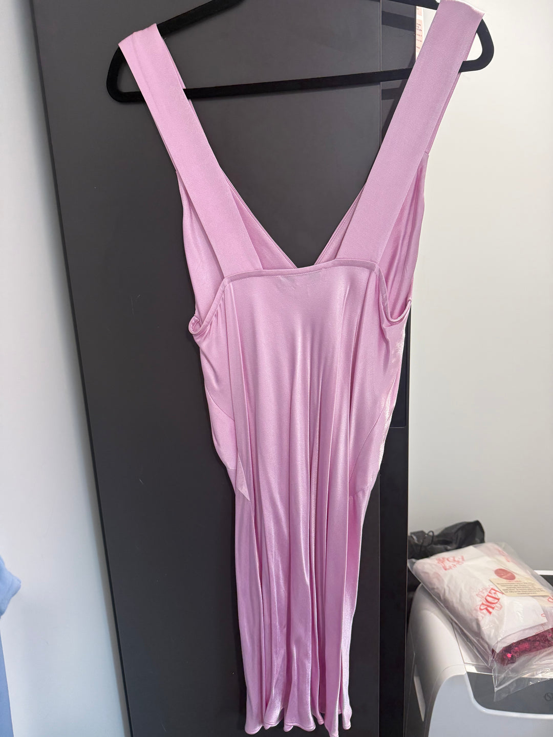 LA LUNE PLUNGED SLIP MINI DRESS (PEONY) FOR SALE
