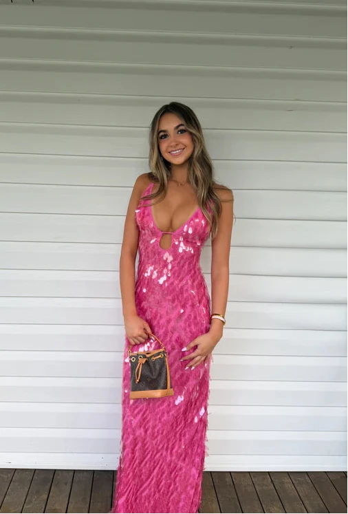 Sapphire Sequin Dress (Fuchsia)
