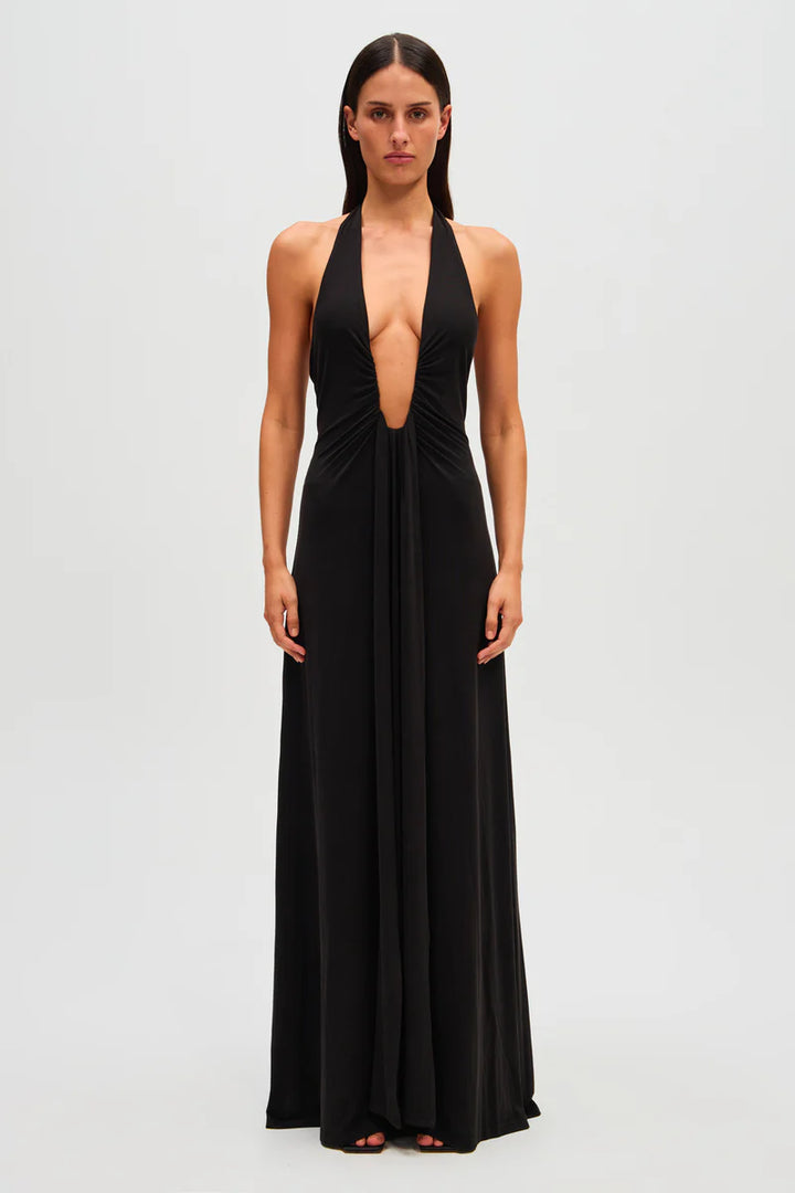 Jennifer Cupro Maxi (Black) - First Date Rentals