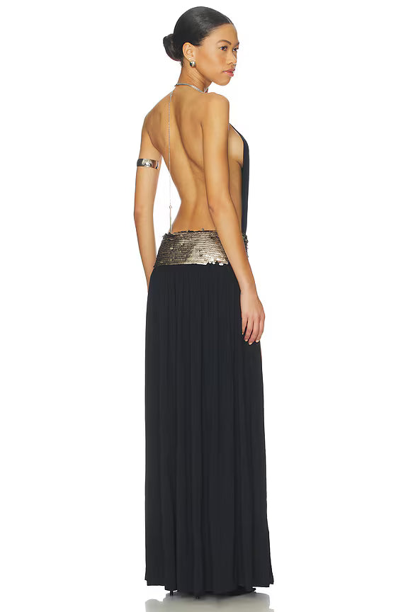 Belted Maxi Dress (Black)