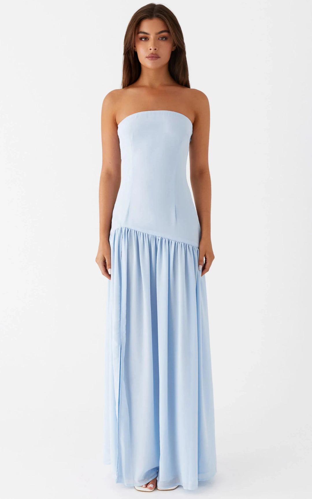 Eden Strapless Maxi (Blue) - First Date Rentals