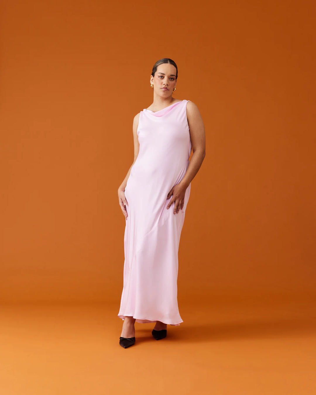 Firebird Cowl Gown (Pink) - First Date Rentals