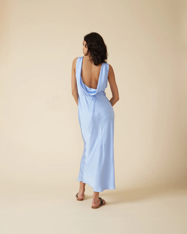 Firebird Cowl Gown (Blue) - First Date Rentals