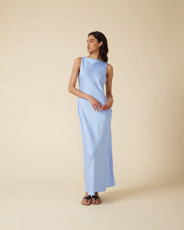 Firebird Cowl Gown (Blue) - First Date Rentals