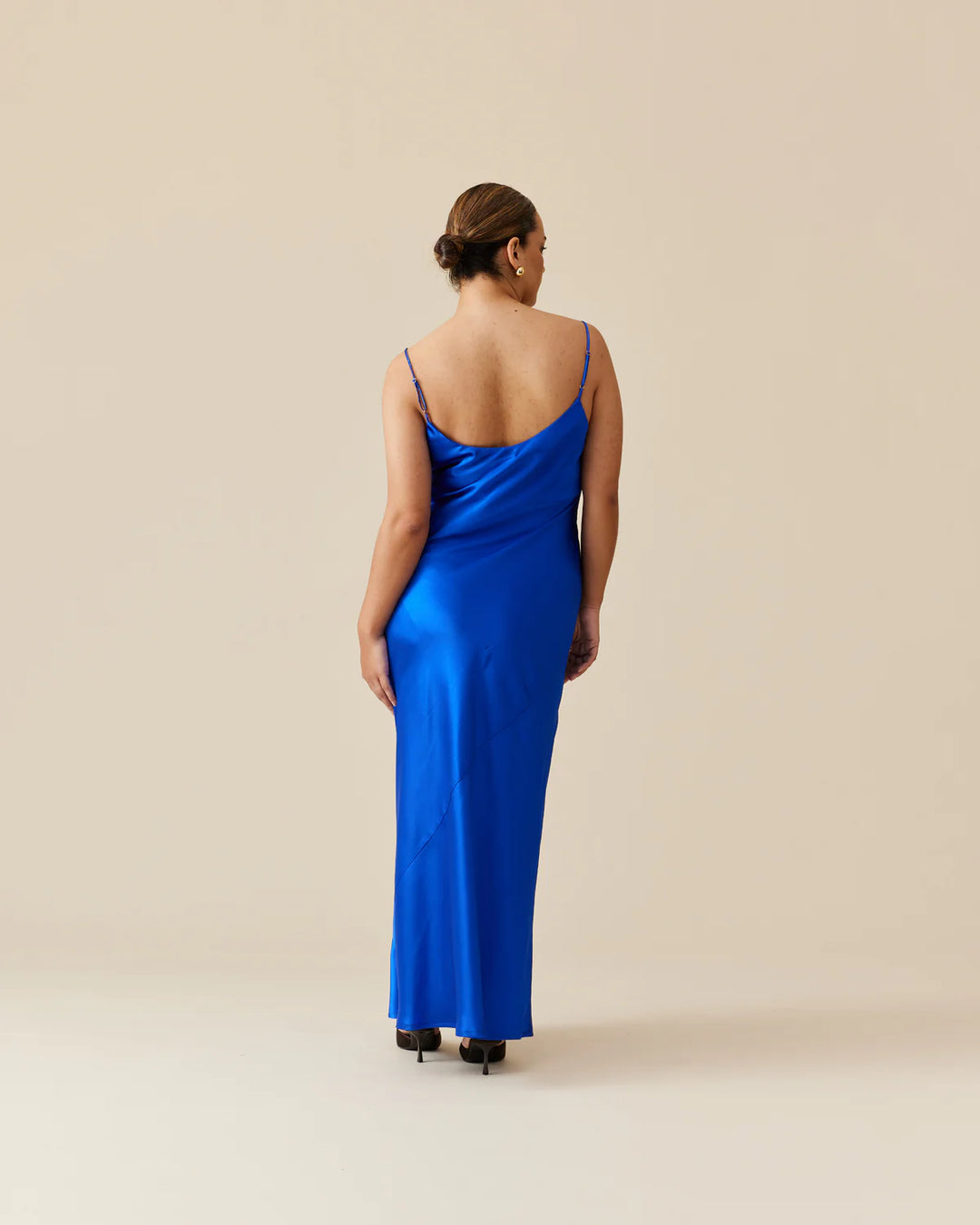 Logan Satin Slip (Cobalt) - First Date Rentals