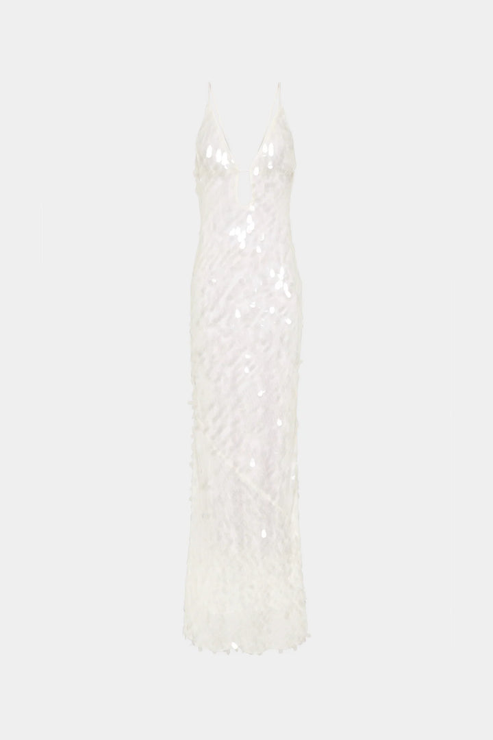 Sapphire Sequin Dress (White)