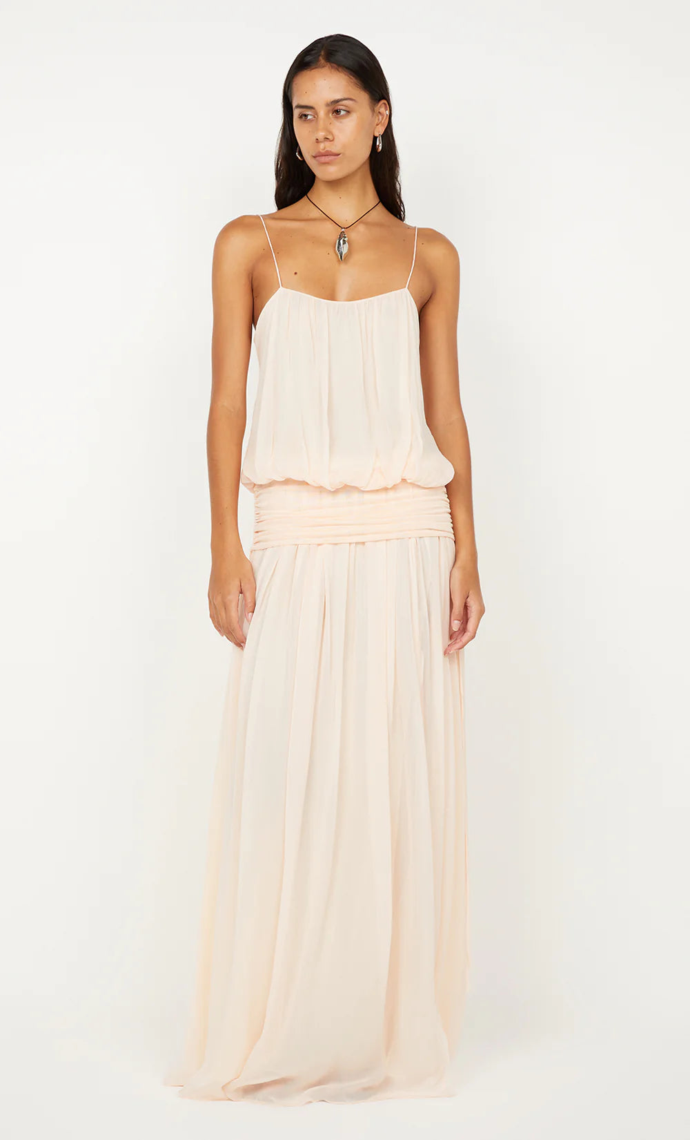 Camille Blouson Dress (Peach)