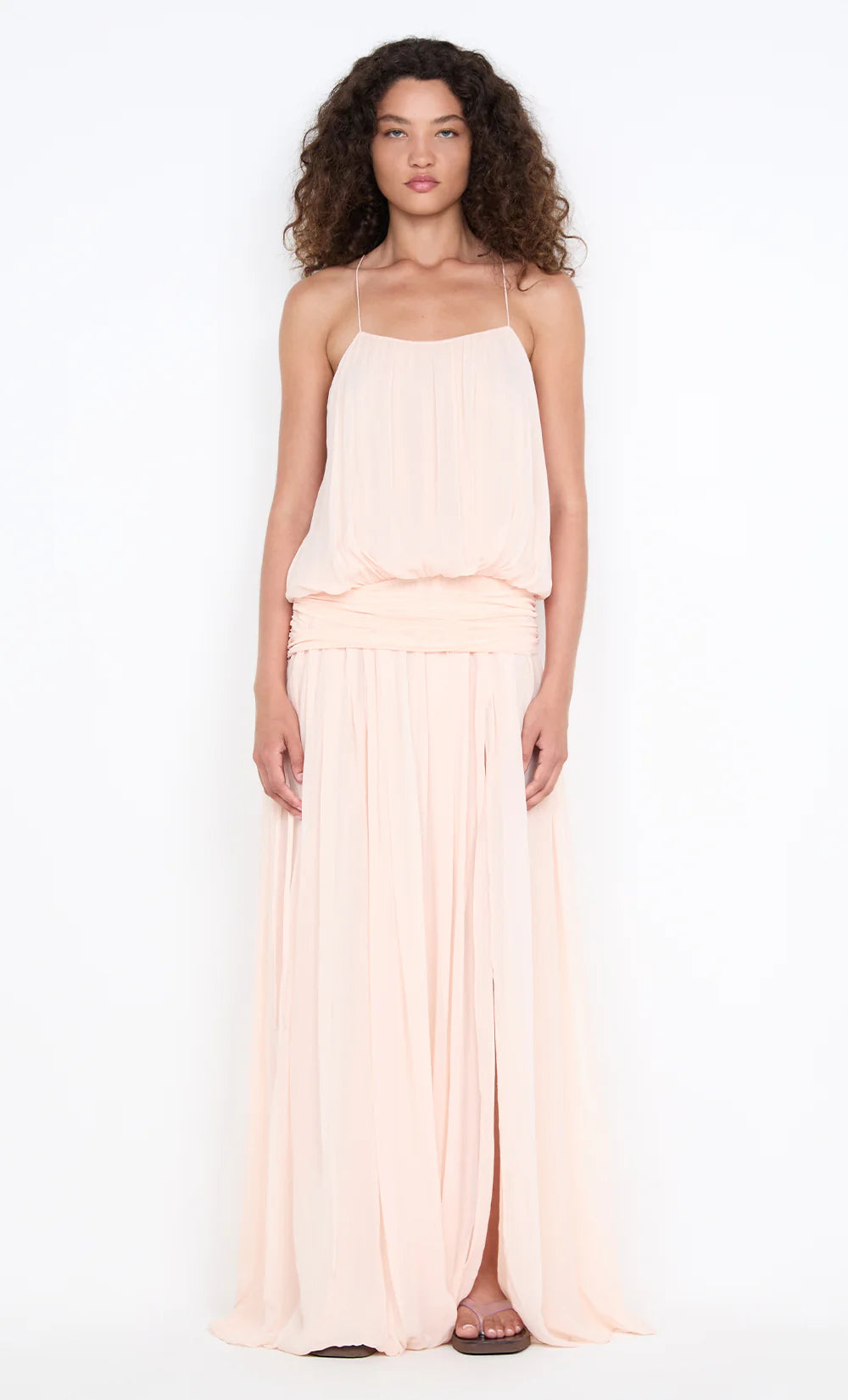 Camille Blouson Dress (Peach)