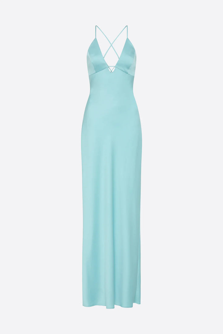 Time to Shine Slip Dress (Sky Blue) - First Date Rentals