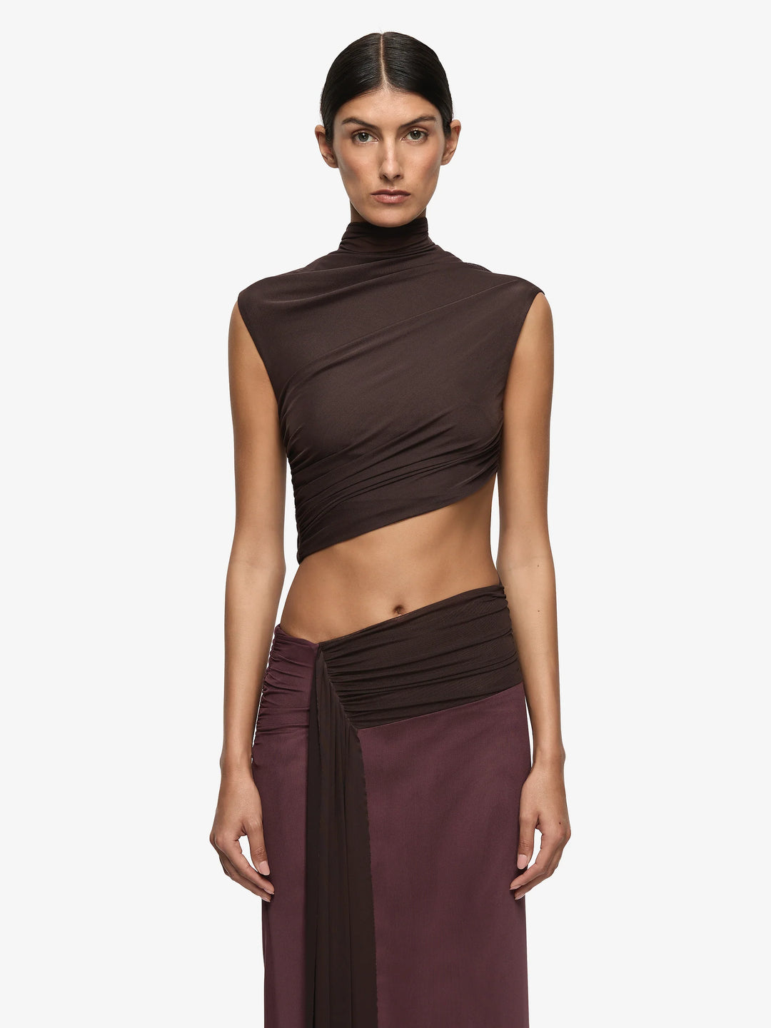 Conni Asym Midi (Aubergine/ Brown)