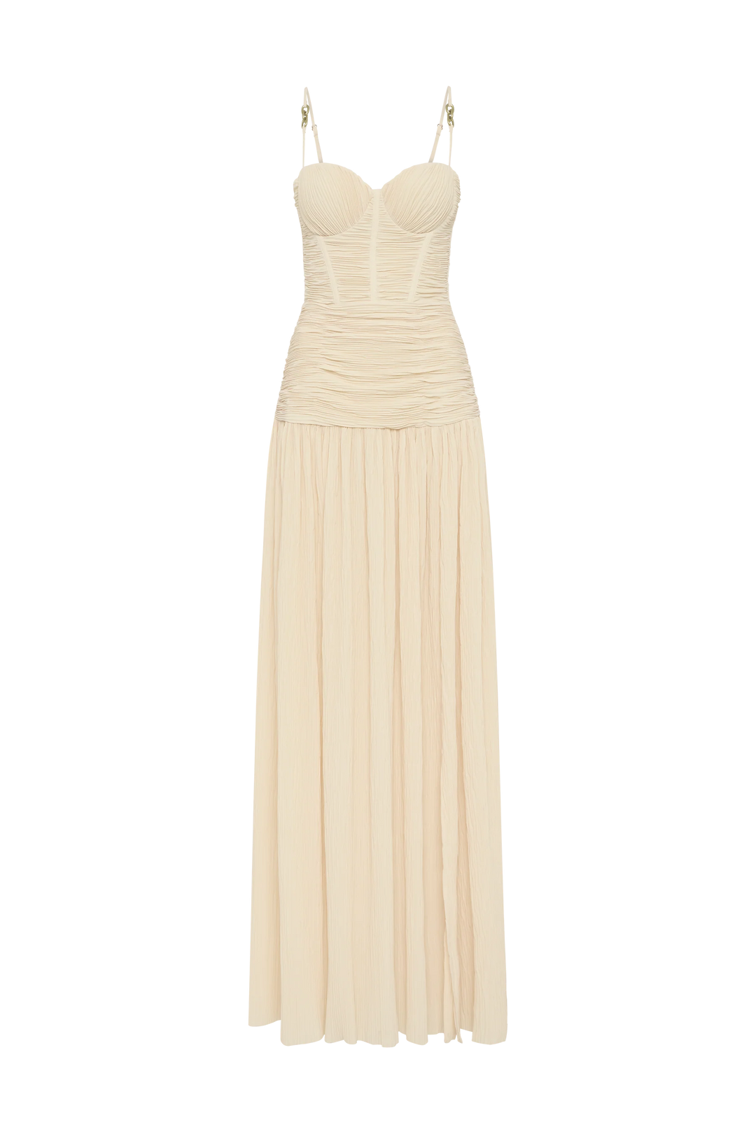Double Time Pleat Dress (Nougat) - First Date Rentals