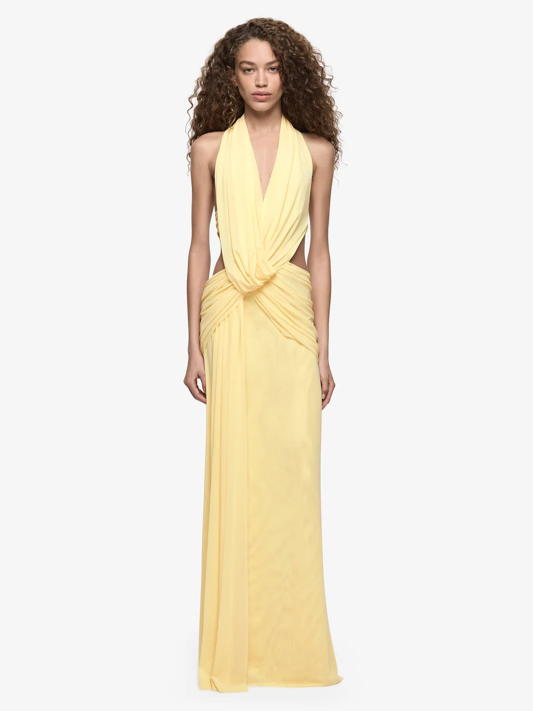 Charlize Halter Maxi (Lemon Cream)